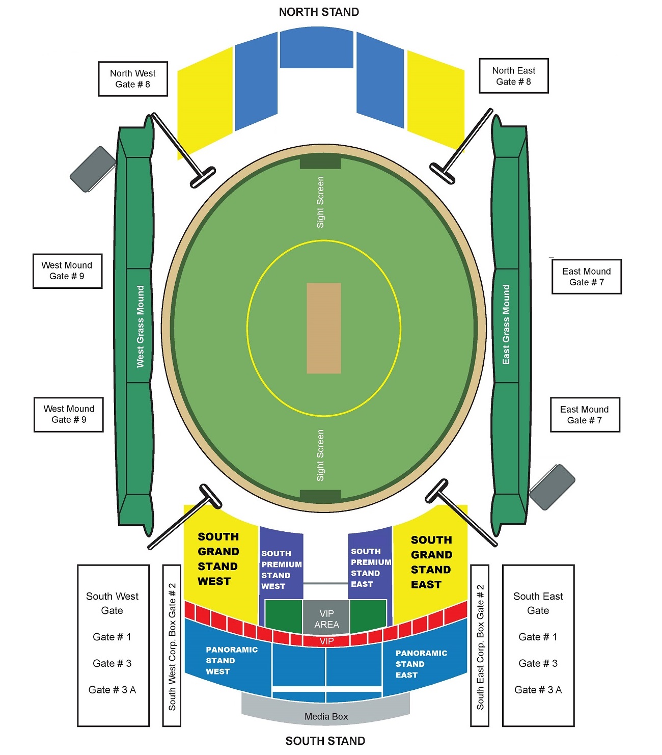 Sheikh Zayed Cricket Stadium seating plan